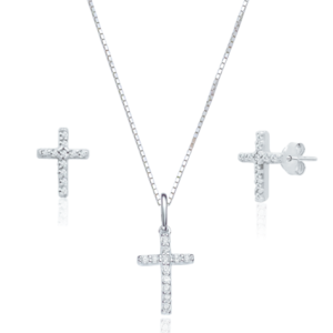 Conjunto BLESSED Crucifixo Cravejado Mini