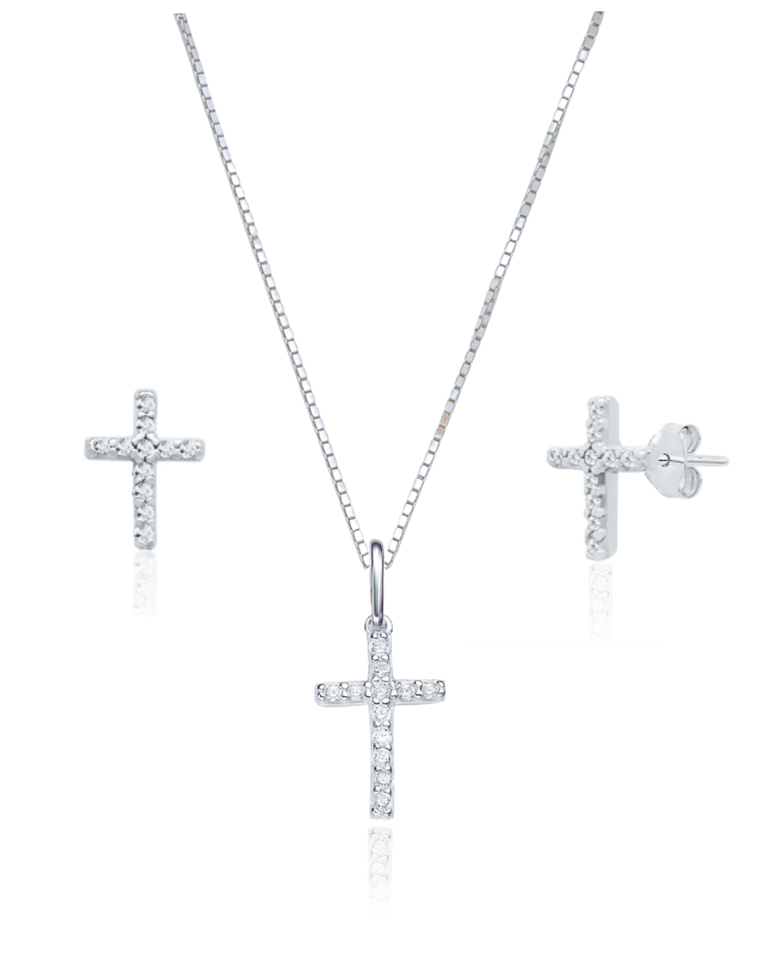 Conjunto BLESSED Crucifixo Cravejado Mini