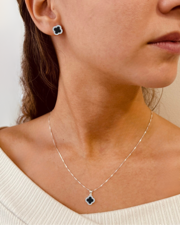 Conjunto Trevo Onix Cravejado - Imagem 4