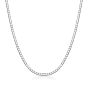 Choker Riviera Prata Zircônia 2mm