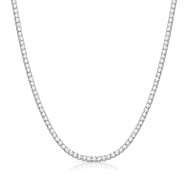 Choker Riviera Prata Zircônia 2mm