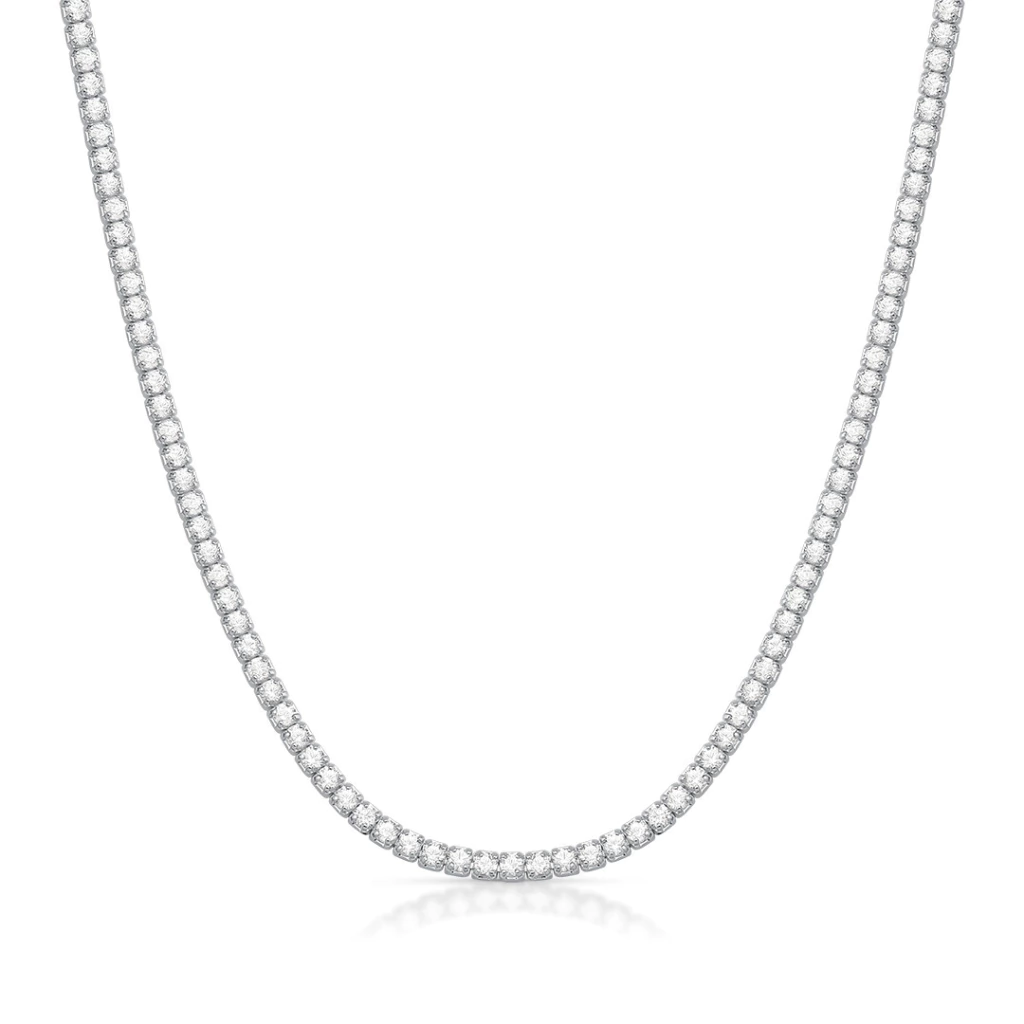 Choker Riviera Prata Zircônia 2mm