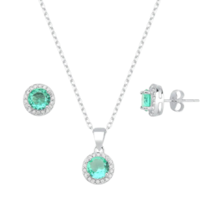Conjunto LUCK Verde Turquesa Cravejado