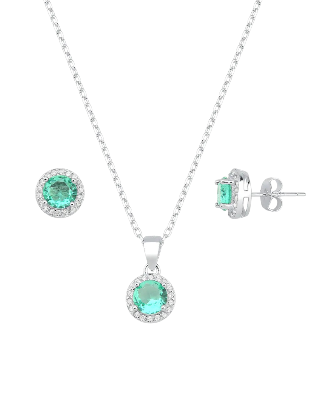Conjunto LUCK Verde Turquesa Cravejado