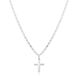 Colar Piastrine Com Crucifixo Minimalista