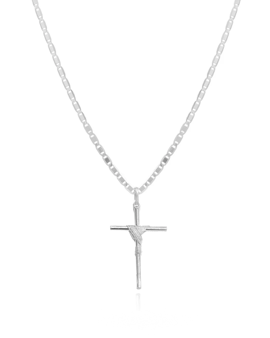 Colar Piastrine Com Crucifixo Fio