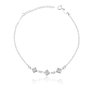 Pulseira Trio de Zircônias Quadradas