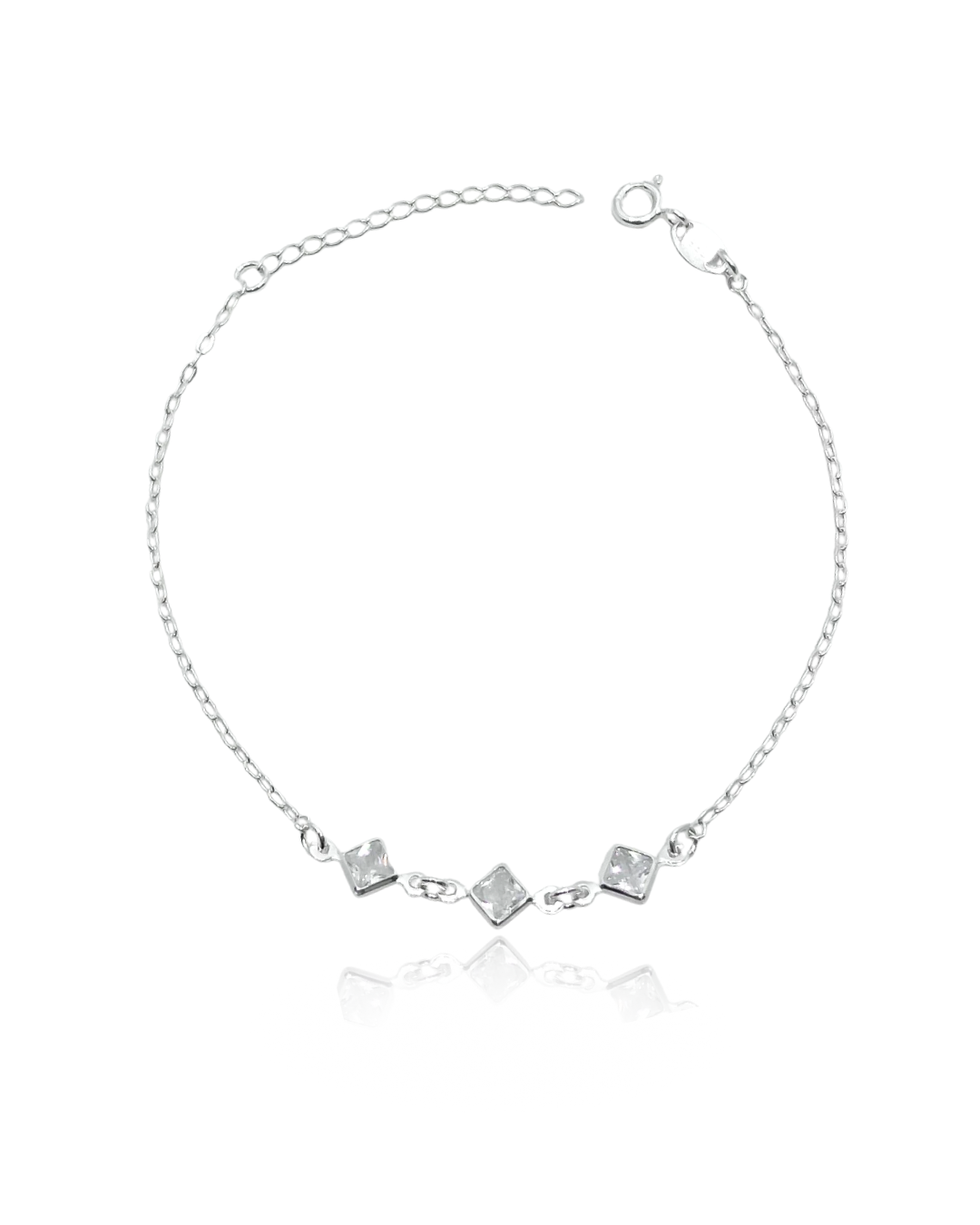 Pulseira Trio de Zircônias Quadradas