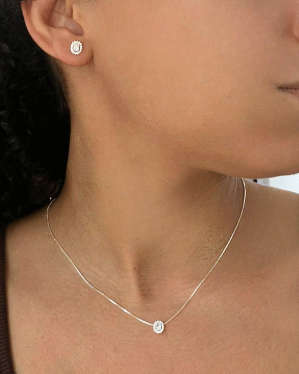 Conjunto Oval Cravejado Branco - Imagem 2